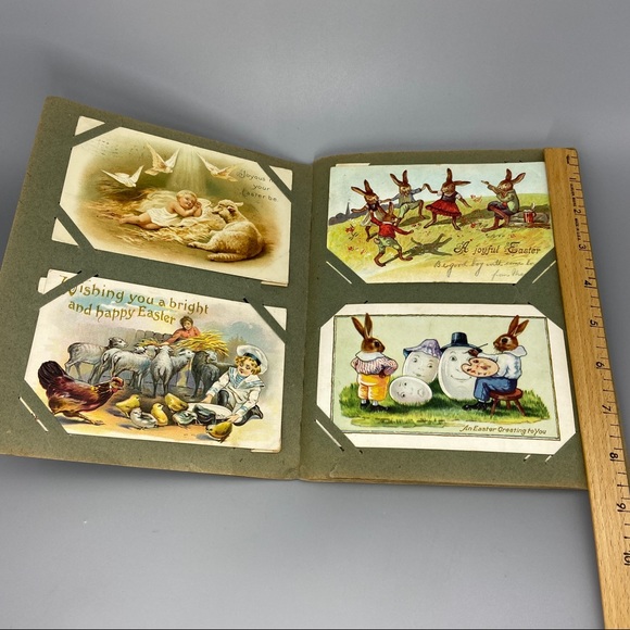 Antique Postcard Album with 40 Easter Greetings Postcards - Picture 1 of 16